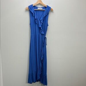 Petal And Pup Mariska Wrap Dress Blue Sleeveless Midi Maxi Dress Womens 8 NEW
